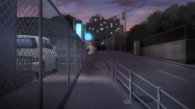 Nighttime conversation in a parking lot
