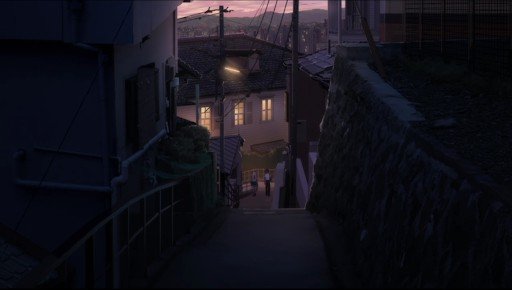 下山する石段