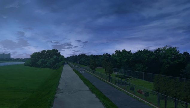 Running on the Tama River embankment