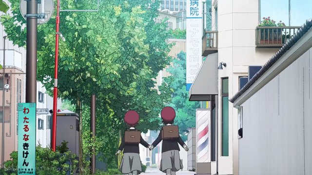 Elementary students crossing