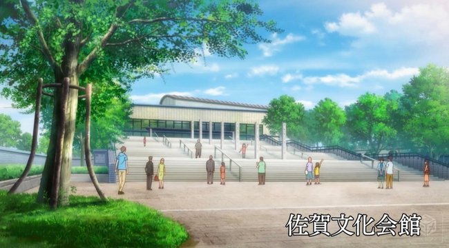 文化会館前での初舞台