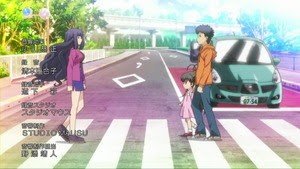 Characters crossing a crosswalk