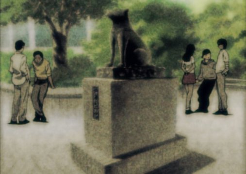 Lain at the Hachiko Statue