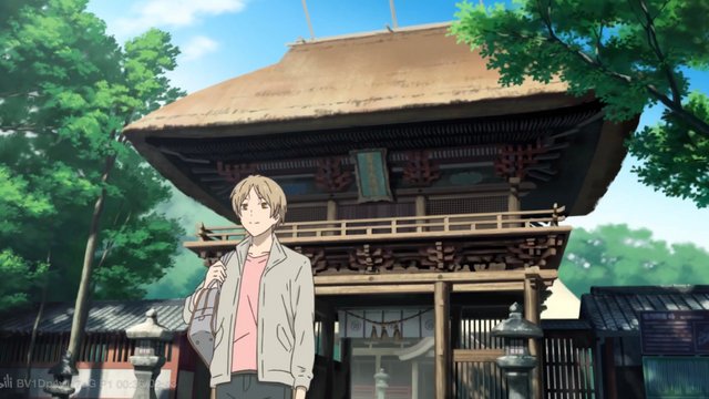 The Vermilion Bridge and Shrine Passed by Natsume and Nyanko-sensei