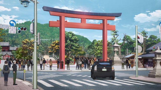 In front of Hachiman-gu Shrine