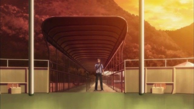 大型水槽の前