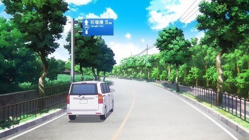 Road sign with subtropical scenery