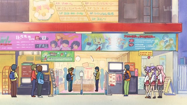 Gathering in front of an Akihabara anime shop