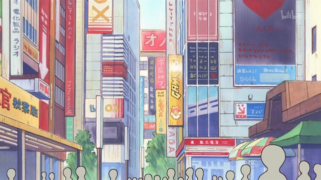 Intersection in front of a giant electronic billboard