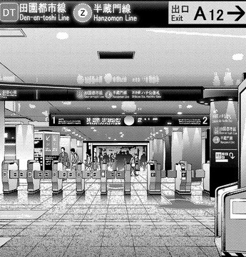 In front of the Hanzomon Line ticket gate