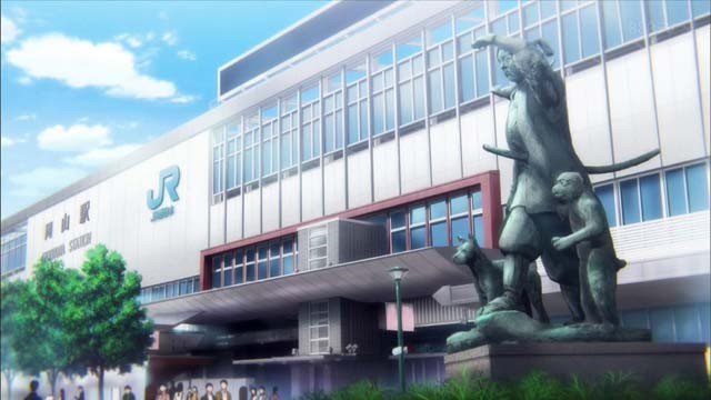 Momotaro Statue in Front of Station