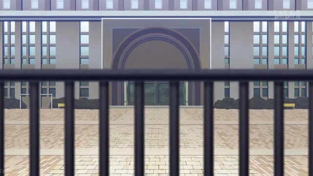私立明咲高等学校の階段の曲がり角