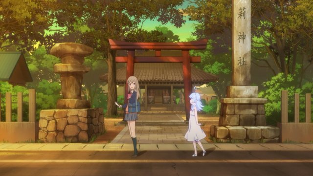 After school on the shrine steps