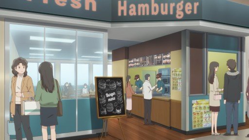Burger chain on the first floor of the mall