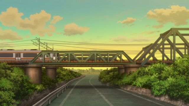 Evening river bridge walk