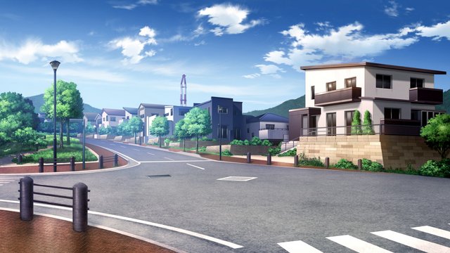 Stone-paved slope and harbor view