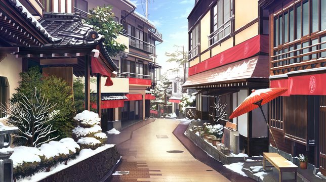 Hot Spring Town at Night