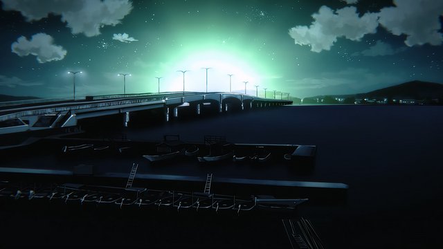 近江大桥西侧夜行
