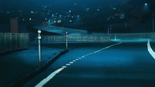 Chunibyo line practice on a night street