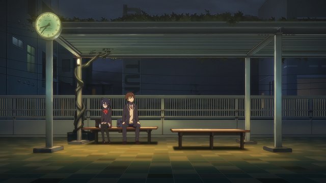 Bench in front of Ishiyama Station