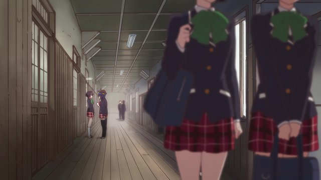 School hallway scene