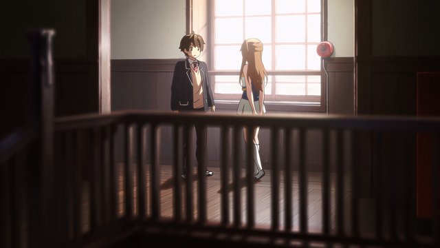 Chunibyo declaration at the school staircase