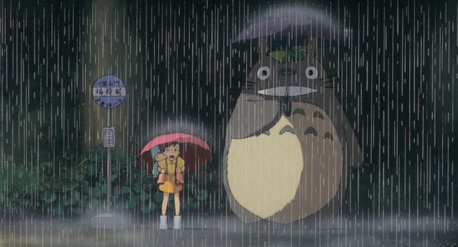 Totoro waiting in the rain