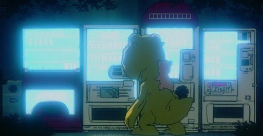 Agumon Destroying a Vending Machine