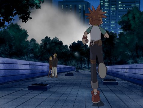 The arch bridge where Guilmon runs