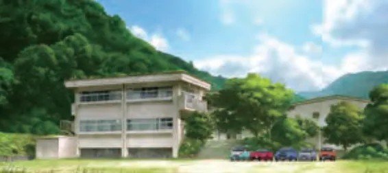 すずの学校の廊下と音楽室