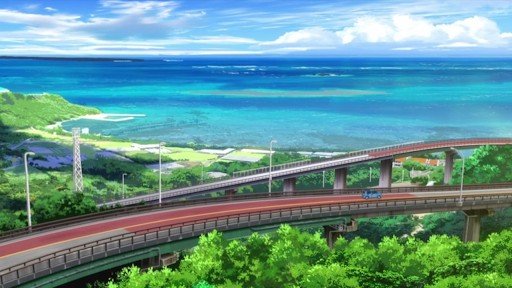 Nirai Kanai Bridge Overhead Shot