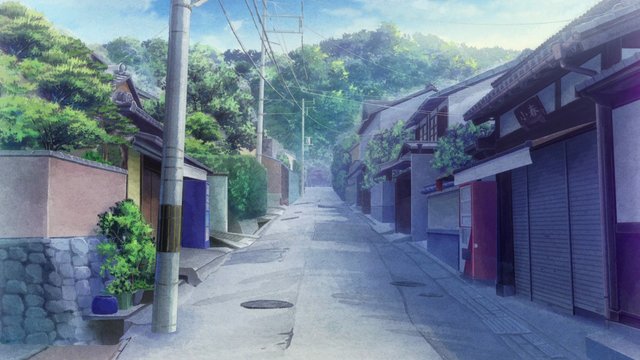 Slope with a Japanese confectionery shop