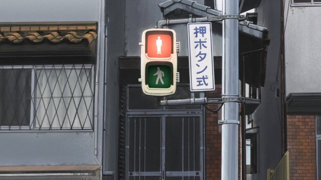 Intersection with traffic light on the way to school
