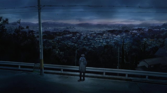 Kyon's Night Riverbank Contemplating Haruhi