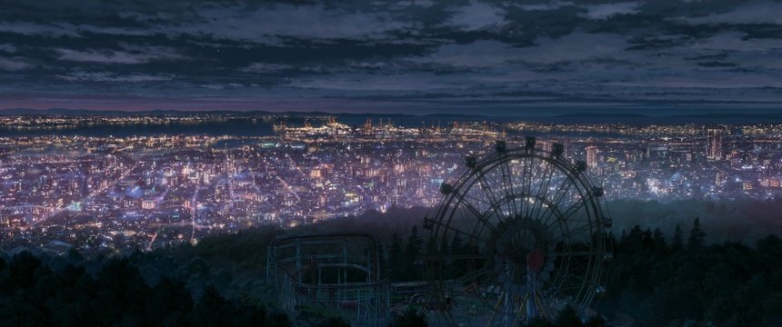 Ferris wheel at abandoned amusement park
