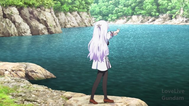 Dam at sunset with a girl
