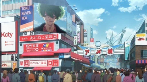 Busy shopping street arcade