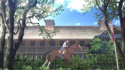 Sawa Riding Sabure to School on a Slope