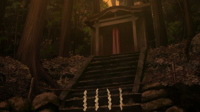 The shrine scene in the abandoned village