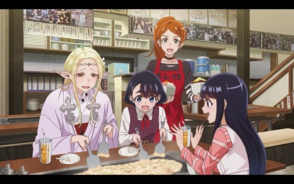 The characters' monjayaki hangout