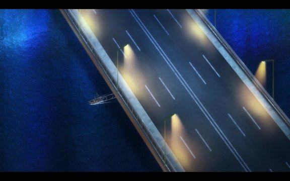 Small Boat Under Tsukuda Bridge