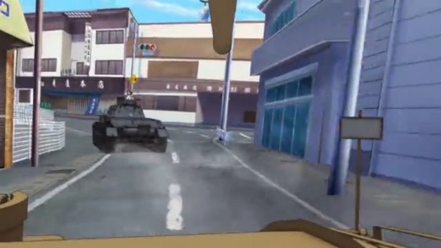 Escape in front of a shop