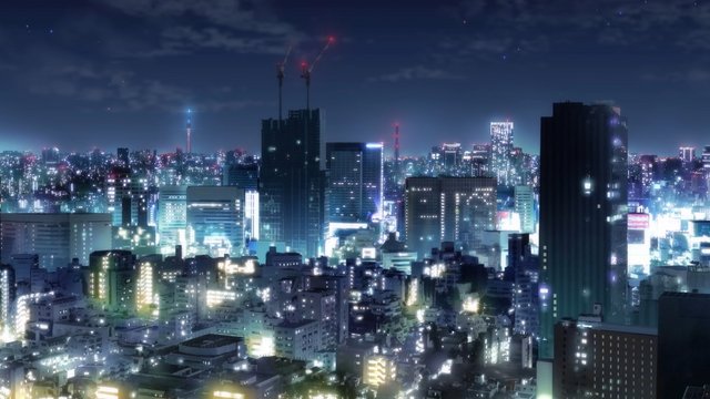 Night cityscape from a high-rise window