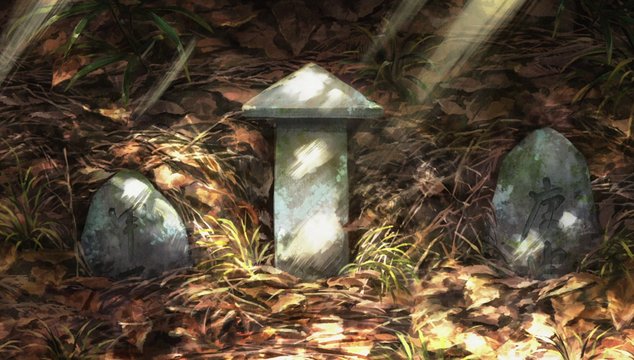 Snow-covered ancient stone monument