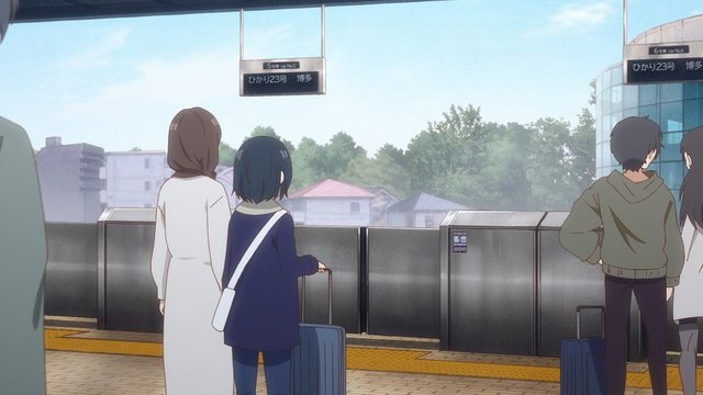 Train station farewell scene