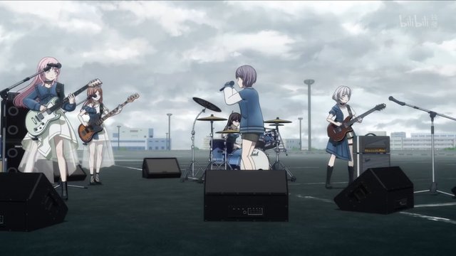 Band performance in a parking lot