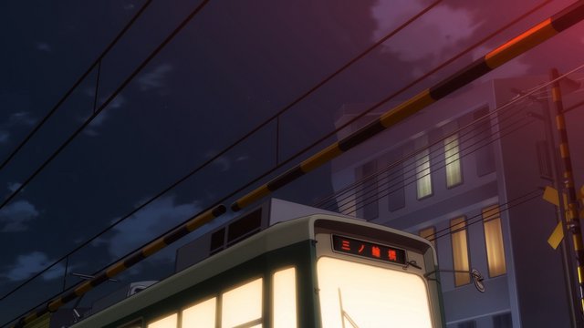 夜の踏切