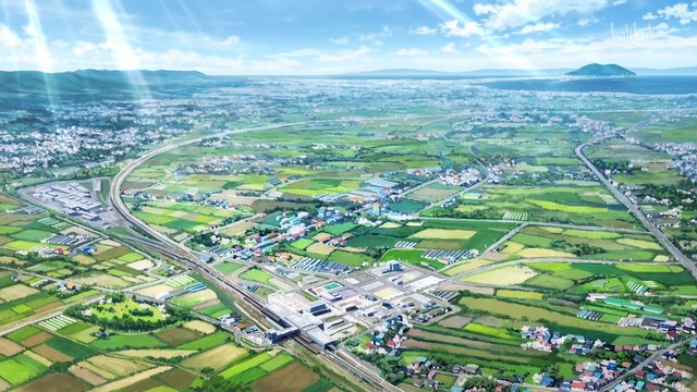 Overlooking a Shinkansen station from above