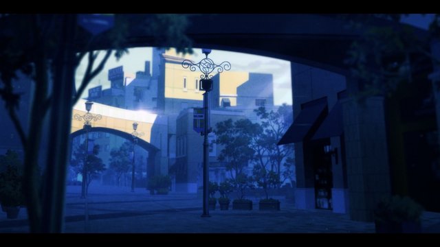 夕暮れの商店街