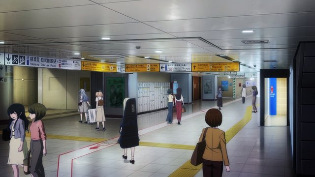 Waiting for the train on a subway platform